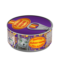Родные корма знатные консервы для кошек с индейкой 100% 100 гр.